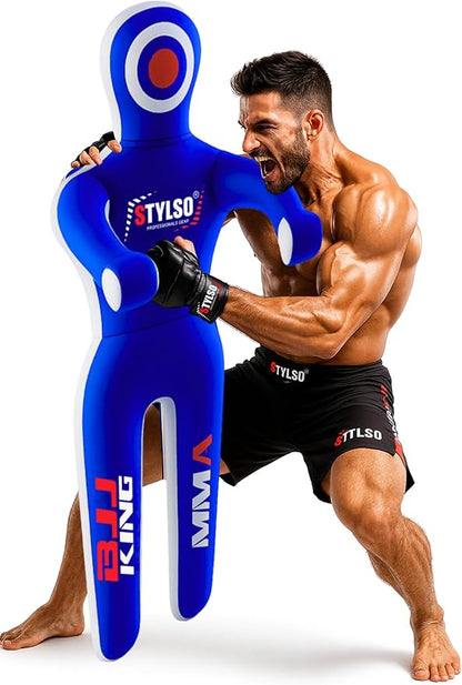 Unfilled Grappling Dummy – Adult Life Size Wrestling & BJJ Training Dummy, MMA Jiu Jitsu Judo Takedown & Throwing Practice, Heavy-Duty Triple-Stitched Canvas Submission Dummy