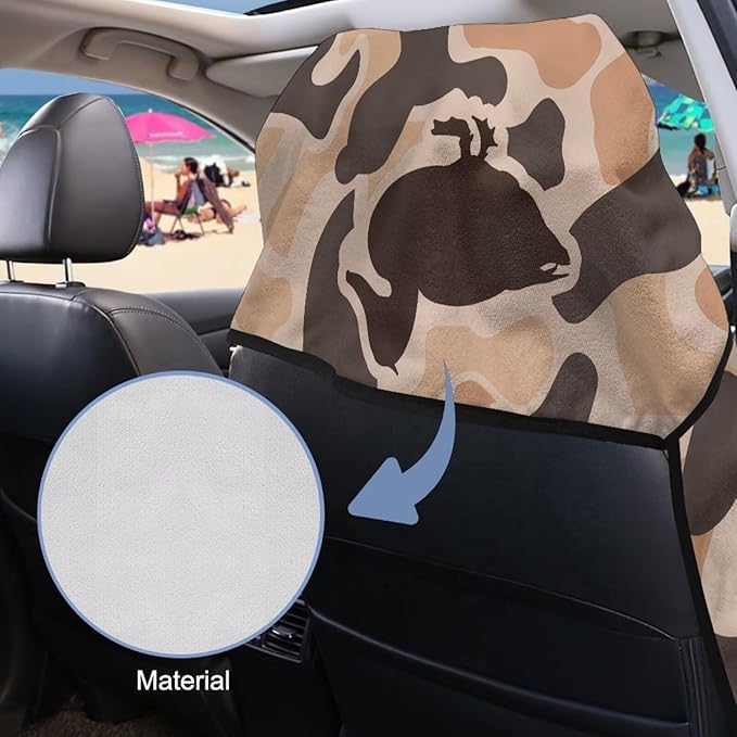 Bulopur Duck Hunting Camo Car Seat Towel Cover Absorbent Soft Beach Towel Car Seat Covers Front Seats Running Post Workout Sweatproof Yoga Towels Blanket