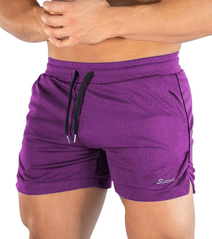 Surenow Mens Running Gym Shorts 3 Inch Breathable Lightweight Athletic Sport Shorts Training Workout Shorts with Pockets
