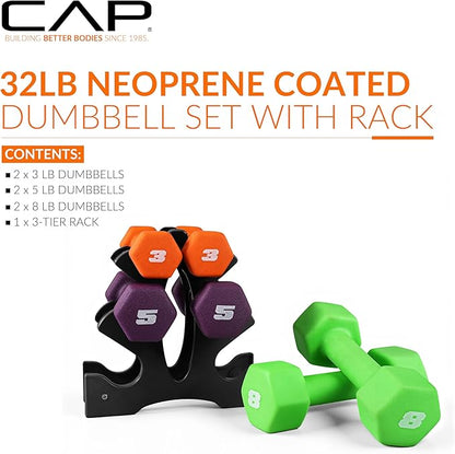 CAP Barbell Neoprene Dumbbell Weights Pairs & Sets | Multiple Colors