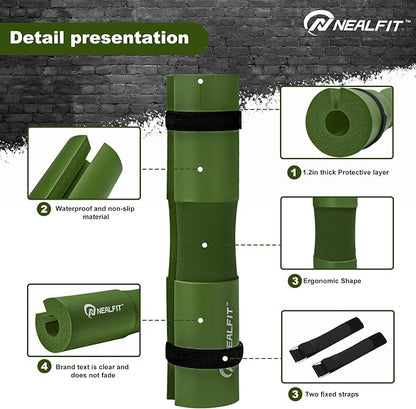 Barbell Pad Squat Pad for Squats—Squat Bar Pad—Great for Weightlifting,Lunges and Hip Thrusts—Foam Sponge Pad—Fit Standard and Olympic Bars Perfectly