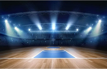 Basketball Stadium Theme Backdrop Basketball Arena Court Shining Stadium Photography Background Sports Club Sports Theme Basketball Match Decorations Spotlight Photo Studio Props Vinyl 20x10ft