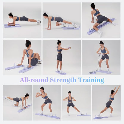 Nicoler Portable Pilates Reformer Set- Pilates Board 8-in-1 Multi-Functional Pilates Equipment