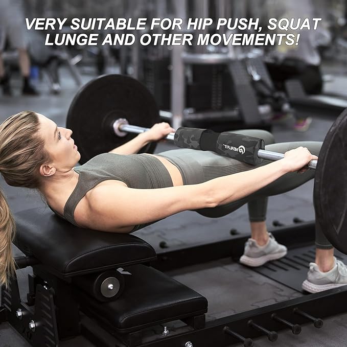 Barbell Squat Pad with Thick Nylon Padding, Hip Thrust Pad for Squats, Lunges, Neck Shoulder Squat Pad for Olympic or Standard Bars