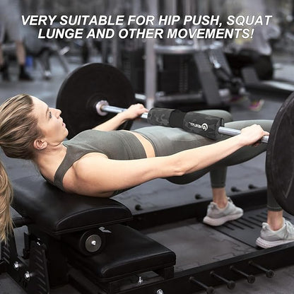 Barbell Squat Pad with Thick Nylon Padding, Hip Thrust Pad for Squats, Lunges, Neck Shoulder Squat Pad for Olympic or Standard Bars