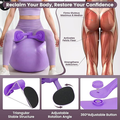 Home Workout Equipment for Women with 6 Tube Elastic Foot Pedal Resistance Band with Handle,Thigh Pelvic Trainer, Leg Fitness Bands Set, Exercise Essentials Starter Kit for Full Body Toning