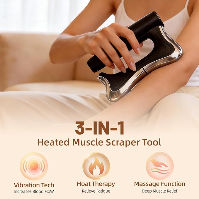OTBK Electric Muscle Scraper — Portable Recovery Tool with 3 Modes: Vibration, Heating, and Gentle Pulse Technology (OTBK-Electric Fascia Cutter)