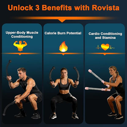 Portable Ropeless Battle Ropes, Adjustable Weighted Cordless Battle Ropes for Home Gym Exercise, Weighted Exercise Equipment for Low-Impact Aerobic Training, Strength & HIIT, for Men & Women (Black)