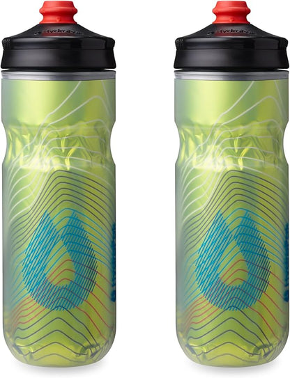 HydraPak Polar Surge Insulated Bike Water Bottle 2-Pack (20oz or 24oz) - High Flow, Fits Most Bike Cages, For Cycling & Sports | Insulated, 2-Pack, High Flow, Fits Most Bike Cages, For Cycling & Sports