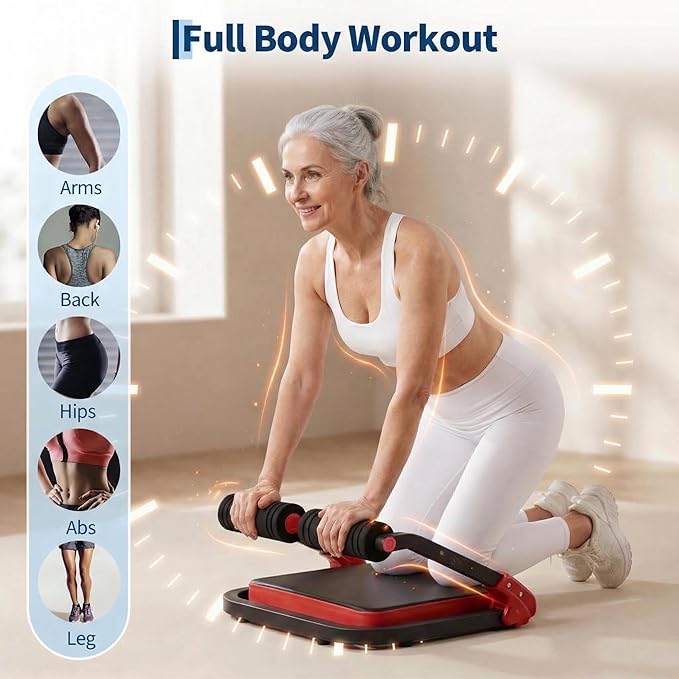 Ab Trainer Machine, Ab Workout Equipment with 4 Adjustable Resistance, Portable Adjustable Sit Up Machine, 264 LBS Weight Capacity for Home/Office