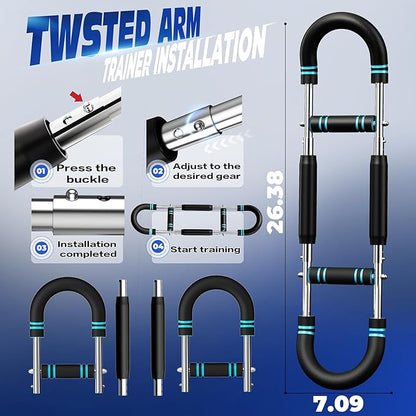 Twister Arm Trainer, Adjustable Chest Workout Equipment for Men & Women, Home Gym Strength Trainer, Muscle Builder & Strength Training for Arms, Chest
