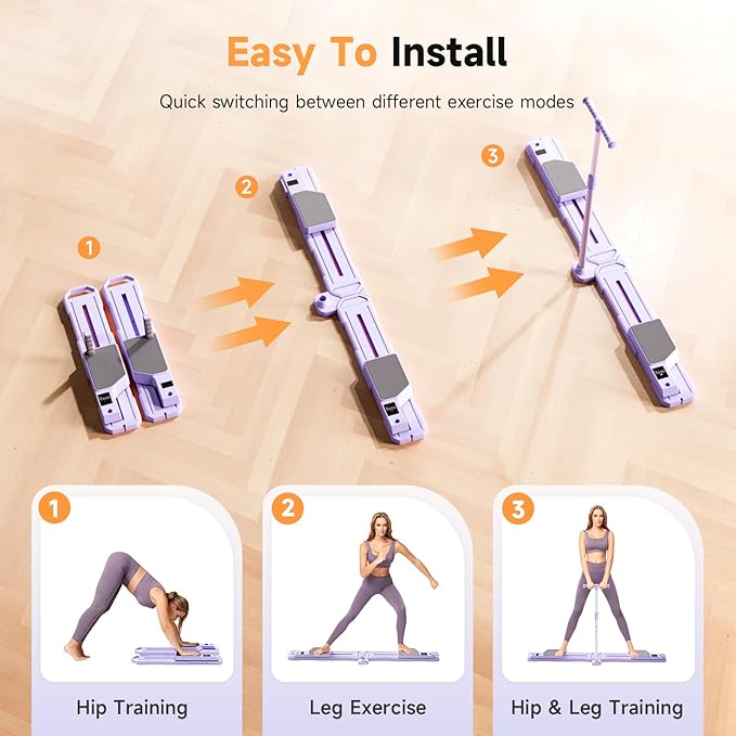 Foldable Ski Machine Exercise Equipment, Leg Exercise Machine, Multifunctional Pilates Board, Pilates Reformer Machine