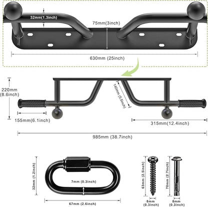 SELEWARE Heavy Duty Welded Pull Up Bar, Versatile Doorway Wall Mount, Joist Mounted, and Ceiling Mounted Chin Up Bars, Thick Metal Sturdy Construction for Full Body Workouts Support 500 lbs