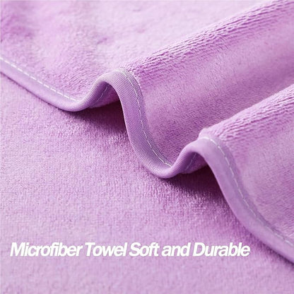 Microfiber Gym Towels Bigger Size Super Soft for Exercise Fitness, Sports, Workout, 380-GSM 15-Inch x 31-Inch Quick-Drying Towels (3 Pack, Purple)