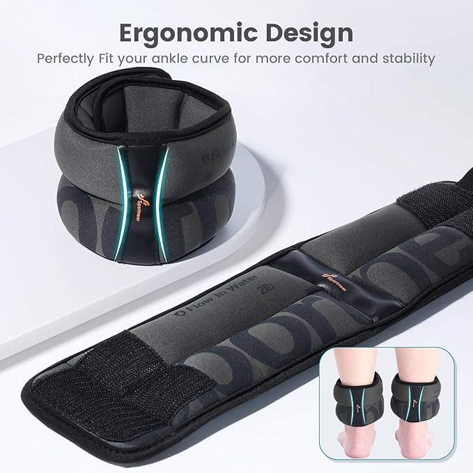 Sportneer Ankle Weights for Men Women Strength Training, 4/10 lbs Pair Leg Weights Set Comfortable and Soft Perfect for Dancing Running Walking Fitness Workout