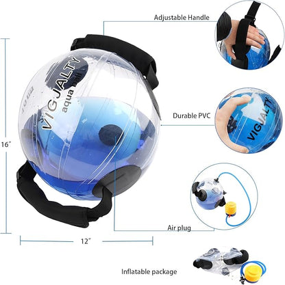 Heavy Duty Adjustable Aqua Bag - Durable Water Filled Training Aqua Bags for Strength Core & Full Body Workouts - Portable Fitness Equipment - Home Gym Outdoor Water Weights Sandbag Alternative