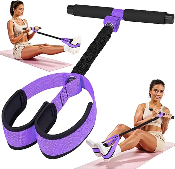Upgraded Pedal Resistance Bands with Handles, Thickened Latex Tubes and Soft Foam Fabric Foot Pedal for Abdomen, Waist, Arm, Core/ABS, Leg Workout,Sit Up Exercise Equipment for Women