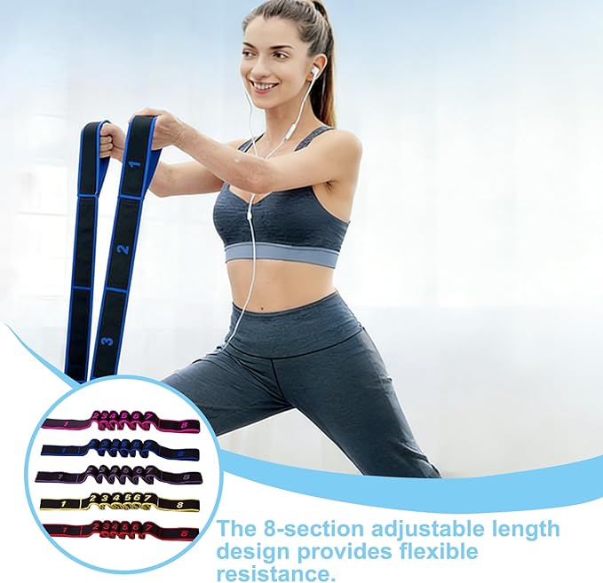 5 Pack Fitness Resistance Bands, Fitness Resistance Band for Stretching and Yoga, Applicable to Pilates, Flexibility Training, Full Body Workout