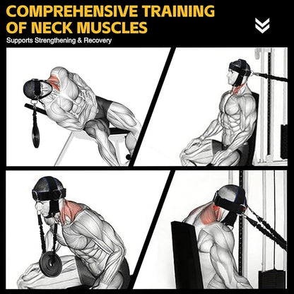 Fitness Neck Head Harness Trainer, Adjustable Chin Strap and Head Harness Strength, Neoprene Neck Exerciser for Weight Lifting, Home and Gym Use