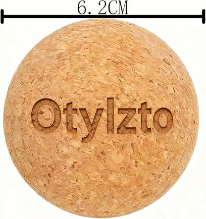 2Pcs Massage Lacrosse Balls Natura Cork for Myofascial Release, Trigger Point Therapy, Muscle Knots, and Yoga Deep Tissu Therapy