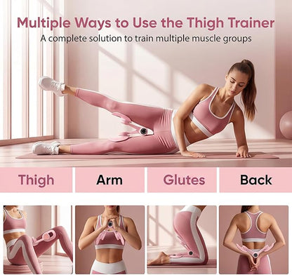 Pelvic Floor Exerciser for Women, Inner Thigh & Glute Trainer, Adjustable Resistance, Quiet Auto-Return, Portable Hip Trainer for Leg/Butt/Arm Workouts at Home or Office