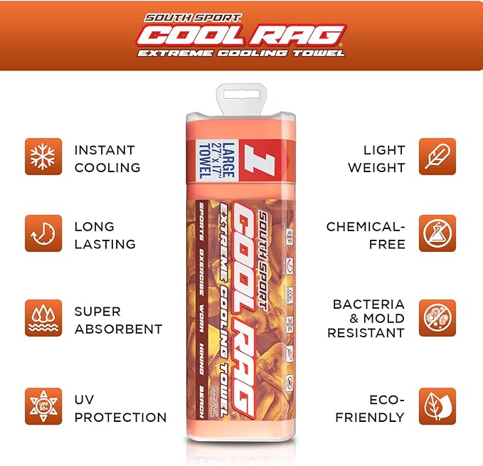 Cool RAG Extreme Cooling Towel for Heat Relief - PVA Cooling Towel for Workout, Gym, Running and for Other Outdoor Sports - Cooling Rag for Neck - Cool Towel for Quick Cooling