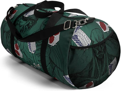 Anime Gym Bag for Women Men - Large Capacity Waterproof Workout Fitness Travel Sports Bags Fashion Street Camping ExpandaCLe Carry On Duffle Bag For Couple (Green Ttan) PTY
