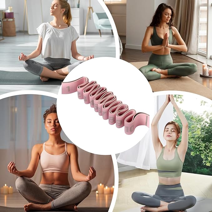 Workout Bands Set, Adjustable Training Equipment, 150x15cm Leg Stretch Yoga Bands for Adults, Latex Fitness Accessory, Exercise Gear with Multi-Level Tension, Full Body Legs Mobility