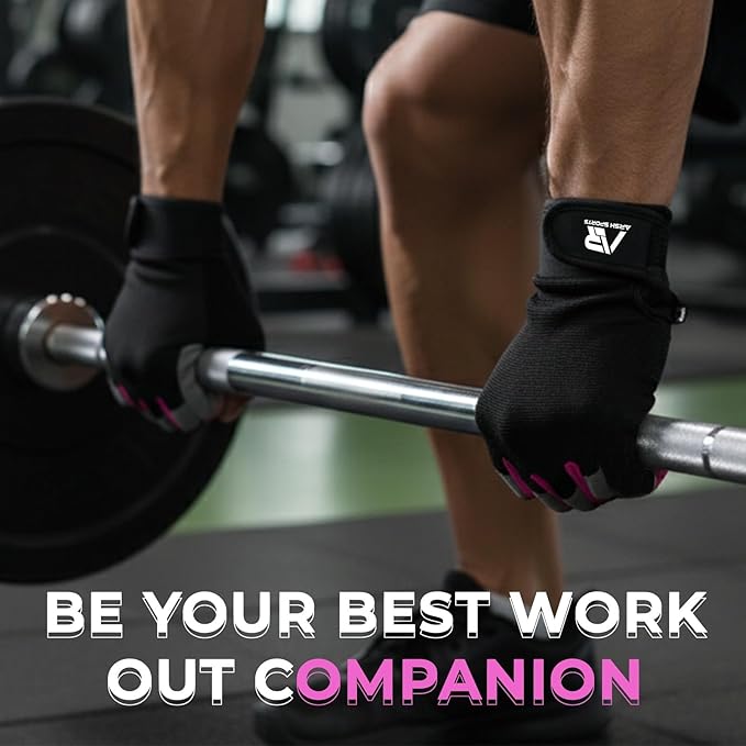 Breathable Gym Gloves for Men & Women–Lightweight,Non-Slip Workout Gloves with Full Palm Protection, Wrist Support,Ventilated Mesh for Weightlifting,Crossfit,Fitness Training & Cycling