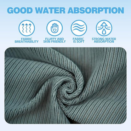 Microfiber Gym Towels with Snap Straps, Yoga Towel for Home and Gym, 16 Inch x 28 Inch, 6 Pack (Black, 16" x 28")