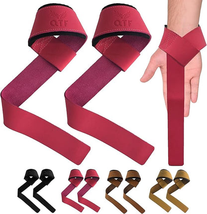 Genuine Leather Lifting Straps, Wrist Assistance for Heavy Pulls, Weightlifting Bodybuilding, Gym, Fitness Accessories, Strength Training, Powerlifting, & Deadlifts
