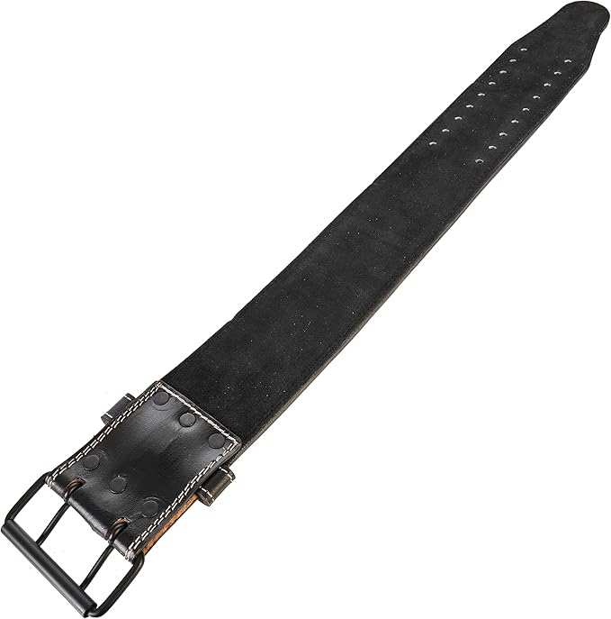 100% Top-Grain Leather 10mm Thick 4" Wide Heavy-Duty Dual Prong Powerlifting Belt for Men and Women made with Vegetable Tanned Leather