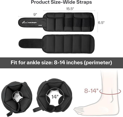 Sportneer 20lbs/Pair Adjustable Ankle Weights for Women and Men, Modularized Leg Weight for Yoga, Walking, Running, Aerobics, Gym, Physical Therapy