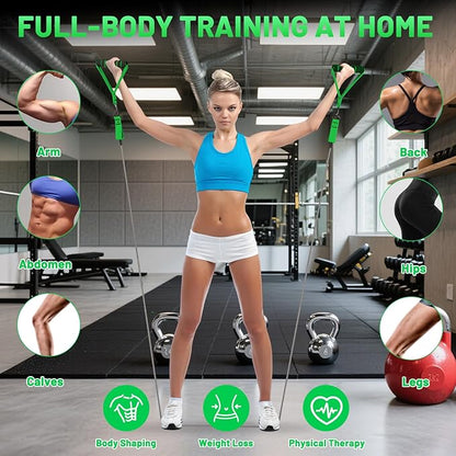 Heavy Duty Resistance Bands Set with Handles, Ankle Straps & Door Anchor – 300LBS Exercise Bands for Home Gym, Muscle Training, Physical Therapy, Yoga, Full Body Workout for Men & Women