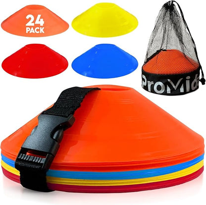 Disc Soccer Cones for Training Kids - 200,100,50 Small Plastic Cones for Sports Training - Flexible Conos for Soccer Practice Equipment, Basketball & Football Drills Equipment