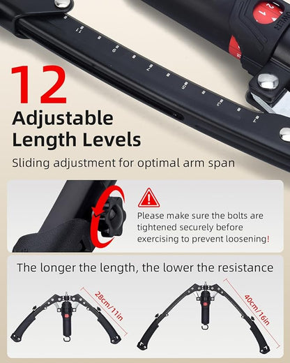 Abahub Twister Arm Exerciser, Enhanced Hydraulic Power Chest Expander with AB Rollers, 22-440LBS Adjustable Resistance Home Gym Equipment, Shoulder Muscle Trainer for Arm, Chest & Core Workout