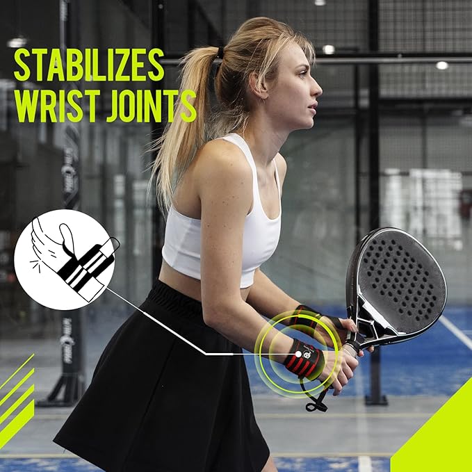 Slim Panda Wrist Wraps for Powerlifting & Weightlifting - Adjustable 18" Straps with Thumb Loops | Heavy Duty Wrist Support for Deadlift, Bench Press, Squats, 1 Pair