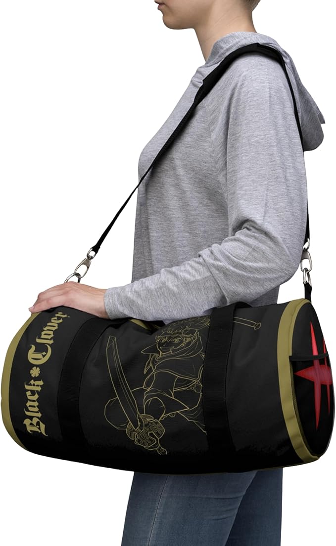 Anime Gym Bag for Women Men - Large Capacity Waterproof Workout Fitness Travel Sports Bags Fashion Street Camping Expandable Carry On Duffle Bag For Couple (Clover) PTY