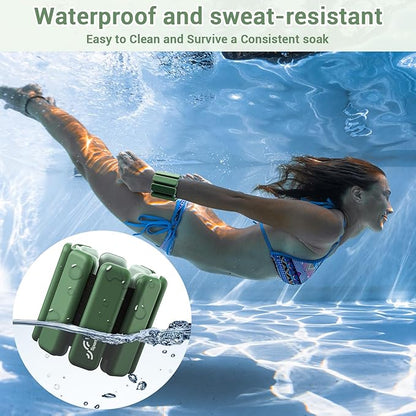 Sportneer Wrist & Ankle Weights for Women Men - 1 Pair (1 lb/2 lb Each) | Adjustable Weighted Bracelet Silicone Bangles for Yoga, Dance, Pilates, Cardio, Aerobics, Gym, Pool Exercises and Jogging