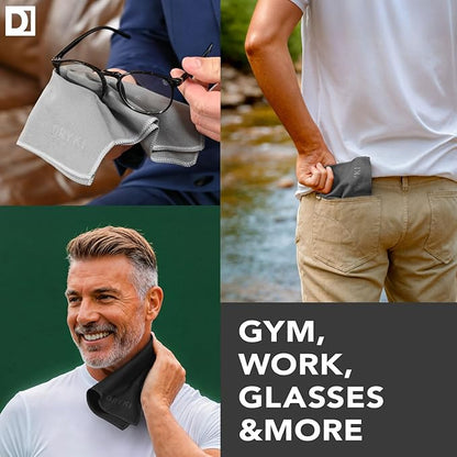 Pocket-Sized Sweat Towels - The Original Sweat Absorbing Handkerchiefs - Quick-Dry Microfiber Sweat Rags for Face, Hands, & Body - Men & Women - Gym, Sports, and Work (Moss Camo: 5 Pack)