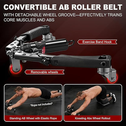 Training Twister Arm Trainer, 3 in 1 Hydraulic Power Chest Workout Equipment with Ab Roller Wheels and Hooks, 22-440lbs for Men Women, Home Gym Equipment for Full Body Strength Training