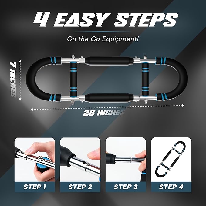 Twister Arm Trainer for Men and Women, Adjustable 5 Resistance Levels (33-120 lbs) Chest & Arm Workout Equipment with 4 Springs and Training Manual, Home Gym Strength Trainer with Anti-Slip Handles