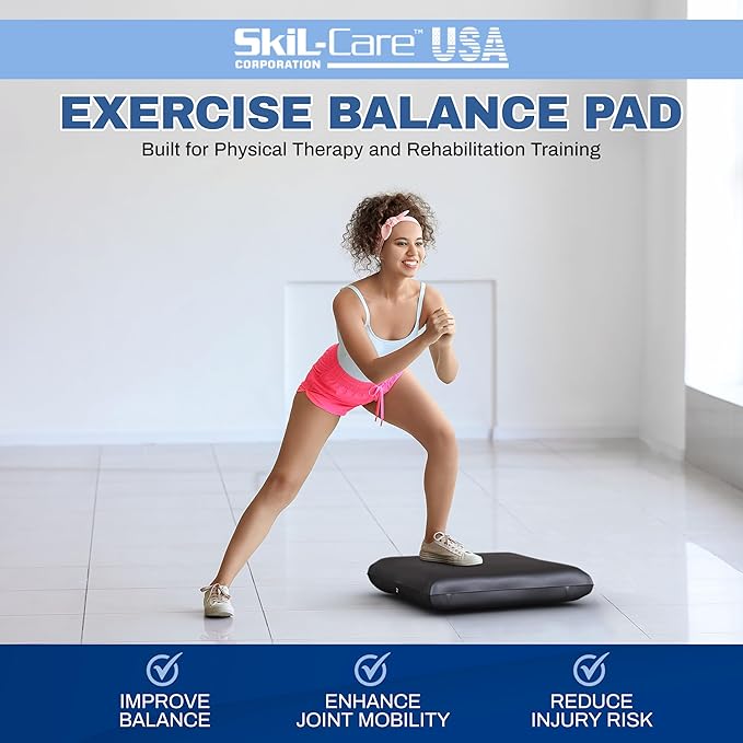 Skil-Care Balance Stability Foam Pad, 17.5” x 15.5”, Non-Slip Surface for Rehabilitation, Physical Therapy, Closed-Cell Foam with Wipe-Clean Vinyl Cover, Latex-Free