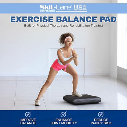 Skil-Care Balance Stability Foam Pad, 17.5” x 15.5”, Non-Slip Surface for Rehabilitation, Physical Therapy, Closed-Cell Foam with Wipe-Clean Vinyl Cover, Latex-Free
