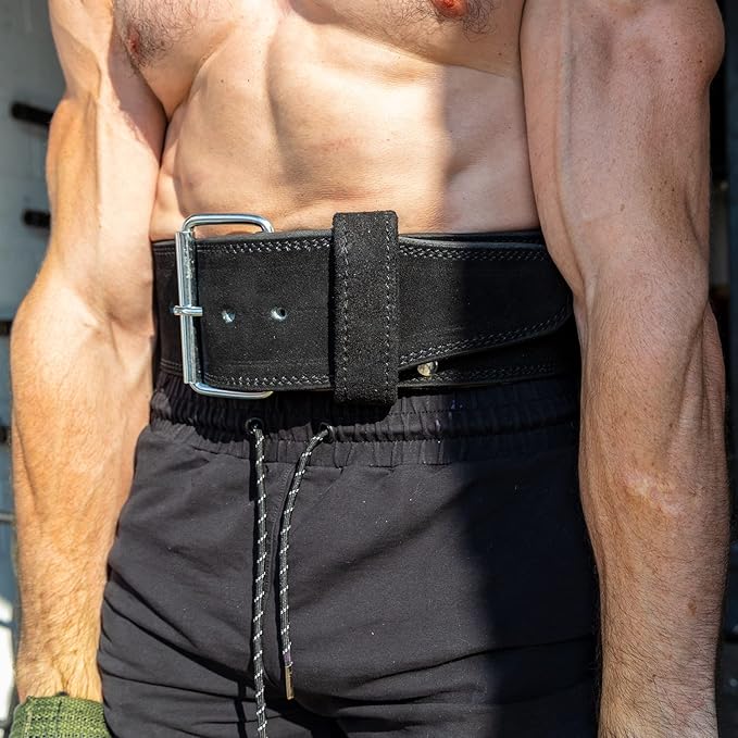 SERIOUS STEEL FITNESS Leather Weight Lifting Belt | Powerlifting, Weightlifting & Exercise Belt | 4" Wide & 10mm Thick