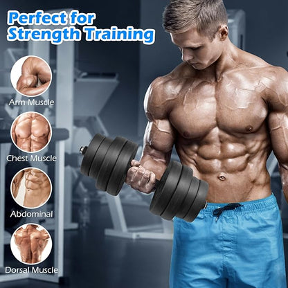 Goplus Adjustable Dumbbells, 66 LBS Free Weights 3 in 1 Changeable Dumbbell and Barbell Set with Connectors for Men Women Home Gym Fitness Workout Strength Training