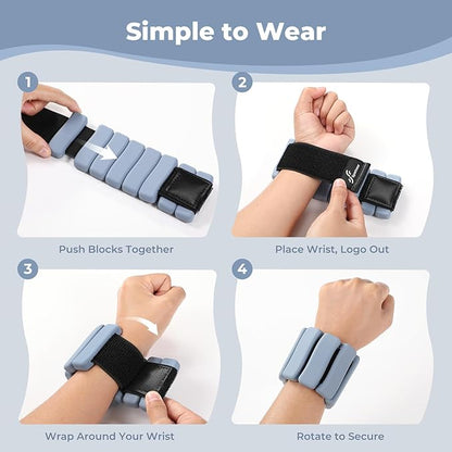Sportneer Ankle & Wrist Weights Set of 2 (1LB/2LB Each) for Women Men Comfortable Arm Leg Weight for Pilates, Running, Walking, Workout, Yoga, Water Aerobics, Pool Exercises