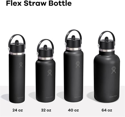 Hydro Flask Water Bottle - Insulated Stainless Steel - Wide Straw Lid, Non Spill, Leakproof in 40 Oz Mermaid Green