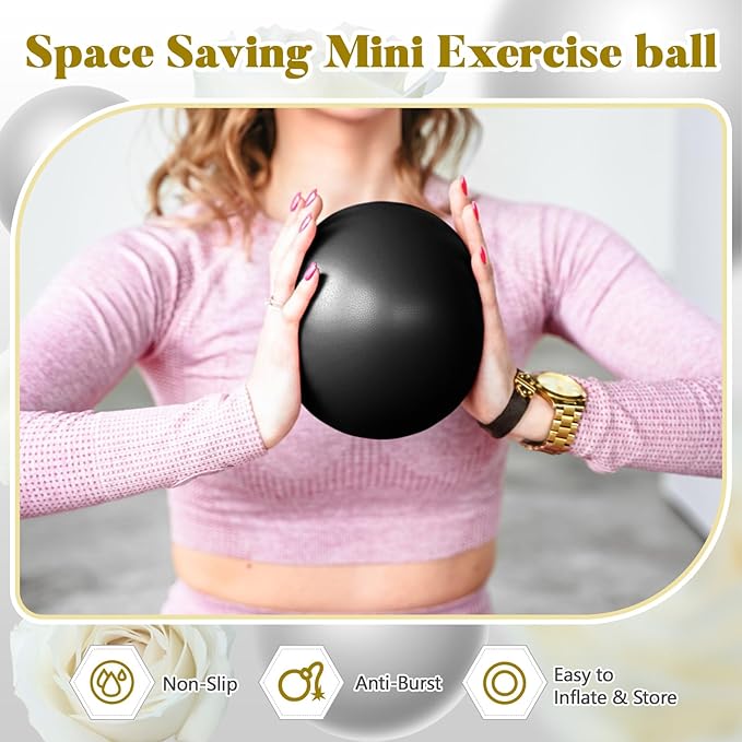 Sotiff 20 Pcs 9 Inch Pilates Ball Bulk Exercise Pilates Ball Mini Yoga Balls Therapy Core for Stability Barre Training Stretching Physical Posture Training Gym Workout with Inflation Tube