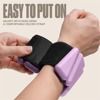 SPORTBIT Wrist and Ankle Weights for Women - Set of 2 (1lb Each) Wearable Ankle & Wrist Weights - Leg & Arm Bands, Silicone Weighted Bracelets for Workout, Walking, Running, Yoga, Pilates